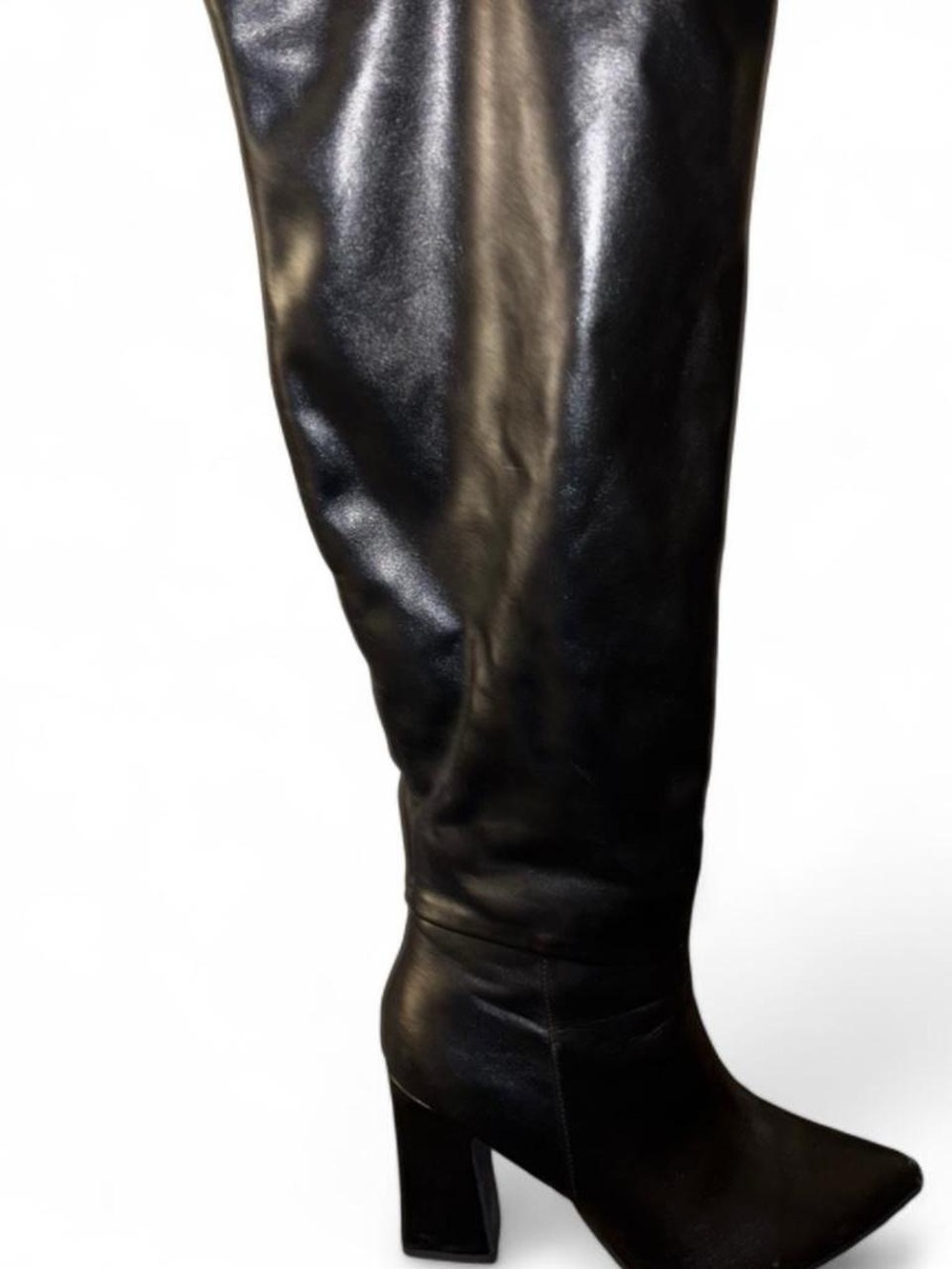 Classic Women's Black Knee-High Leather Boots